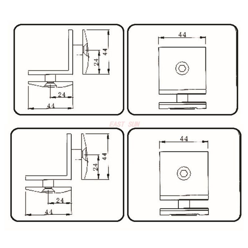 угловые зажимы для стекла