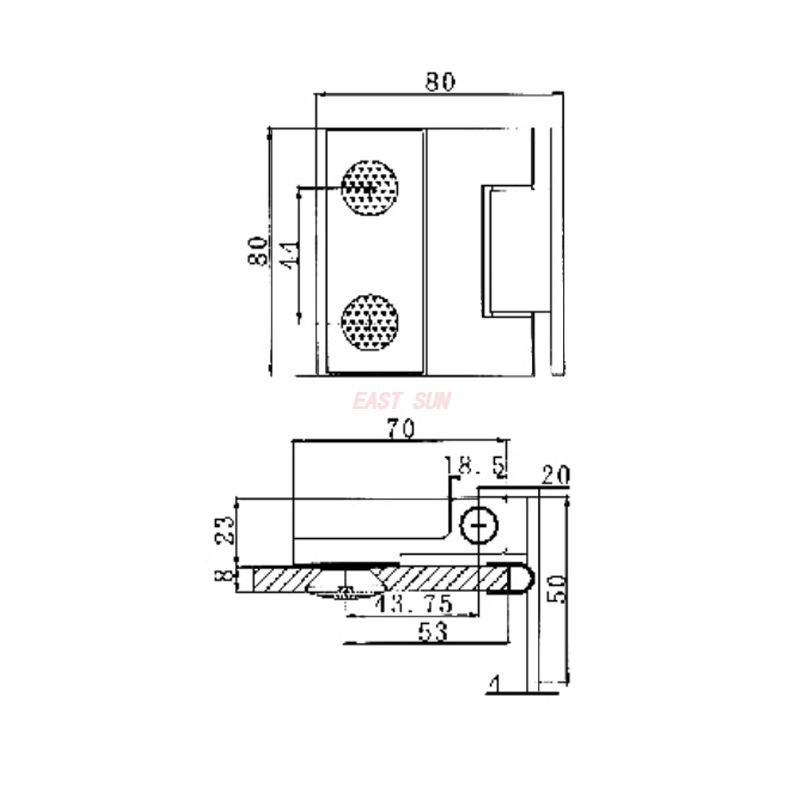 ESH-2001-Петли для душевых дверей