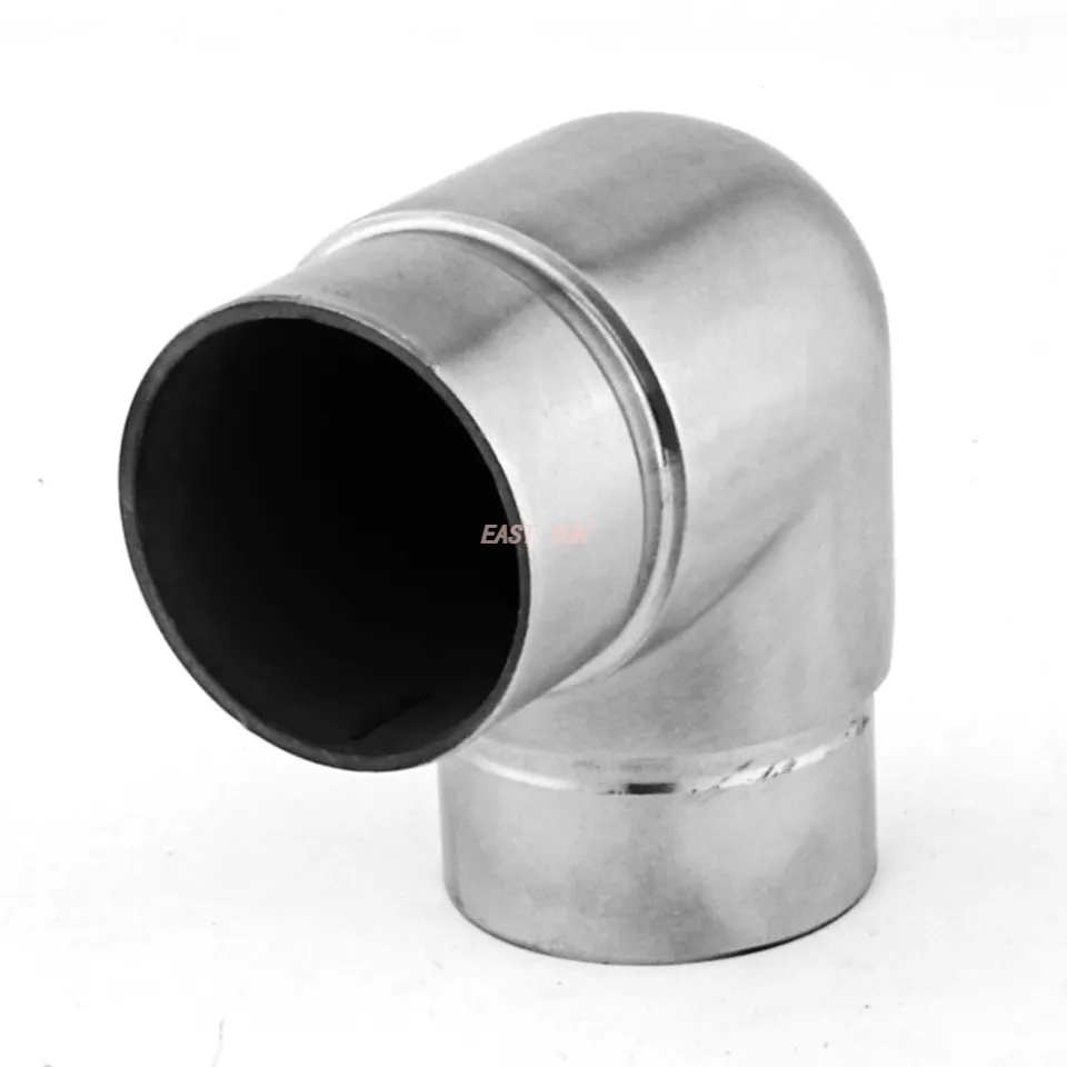 Колено балясин для перил, 2-ходовые фитинги для круглых трубок, соединитель для атласных перил из нержавеющей стали 304, 316