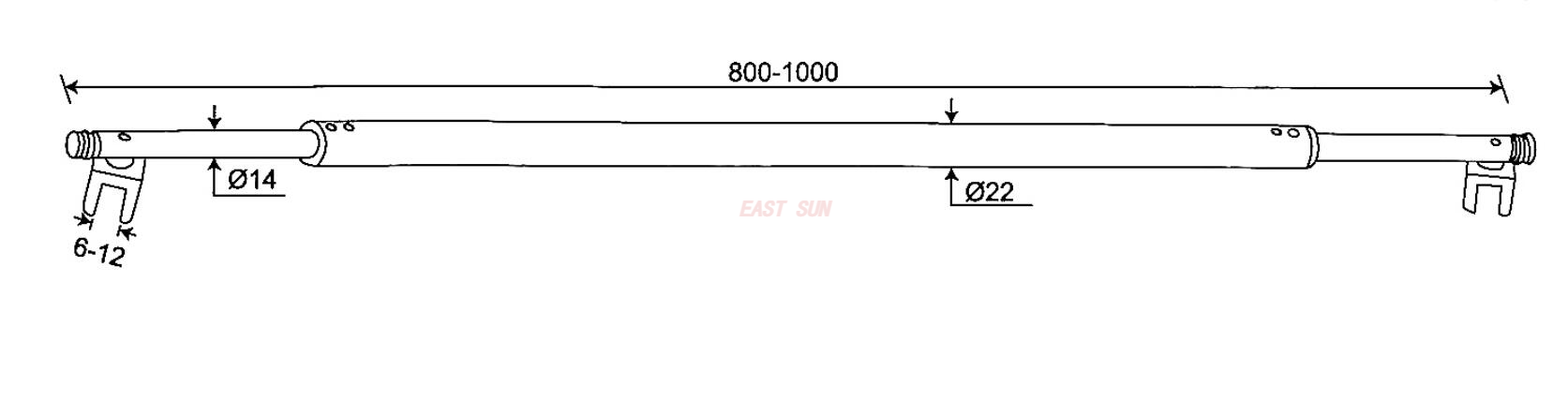 Регулируемая круглая трубка диаметром 19 мм от стекла до стеклянной опорной стойки для душа