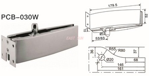 Накладная фурнитура для поворотной двери Dorma PCB-030W