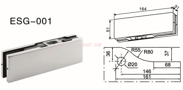 Dorma Patch Фурнитура поворотная дверь ESG-001