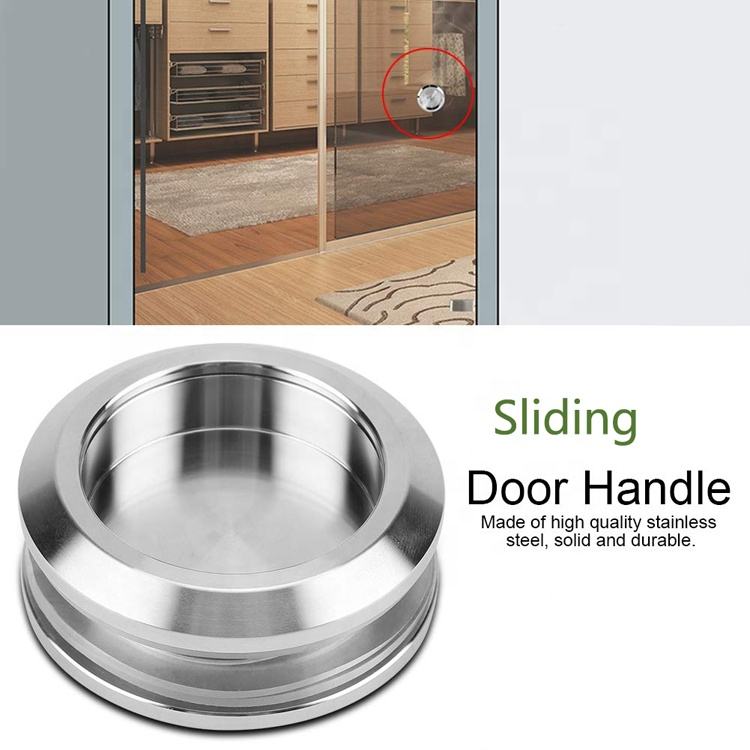 Круглая ручка для дверного пальца из нержавеющей стали, стеклянная тяга для системы раздвижных дверей