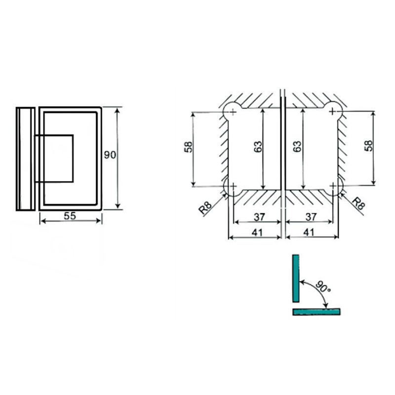 ASH-304-Регулируемые петли для душа