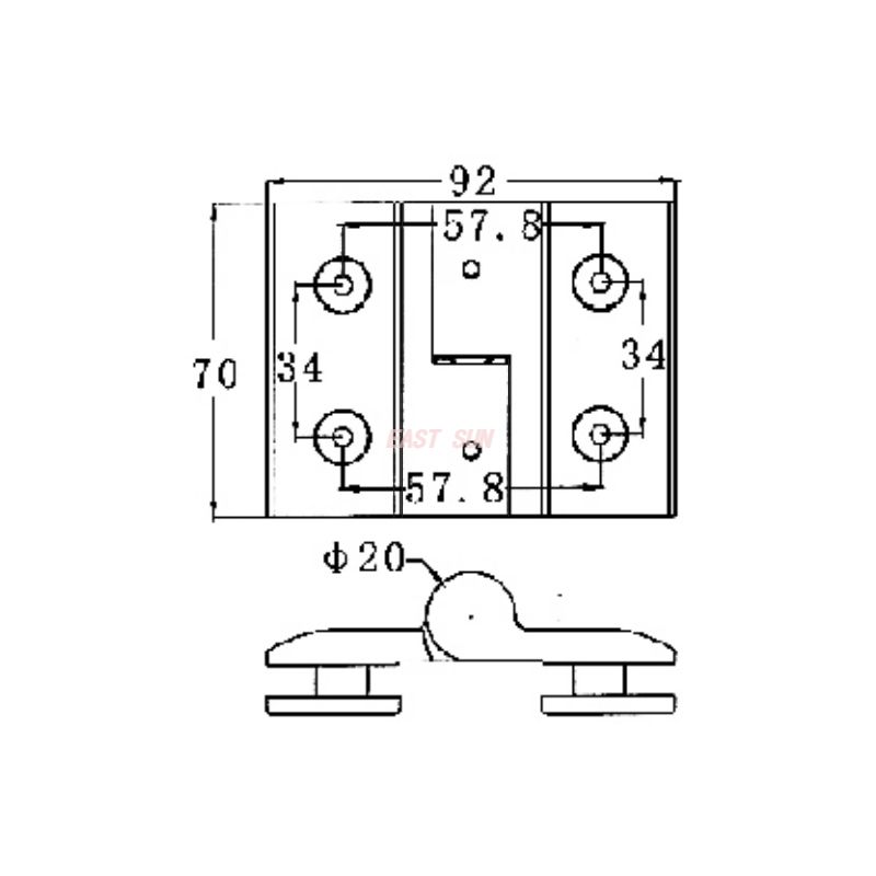 бескаркасная петля для душевой двери