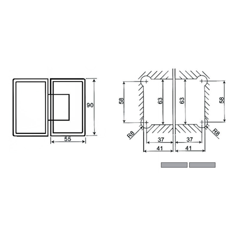 ASH-303-Регулируемые петли для душа