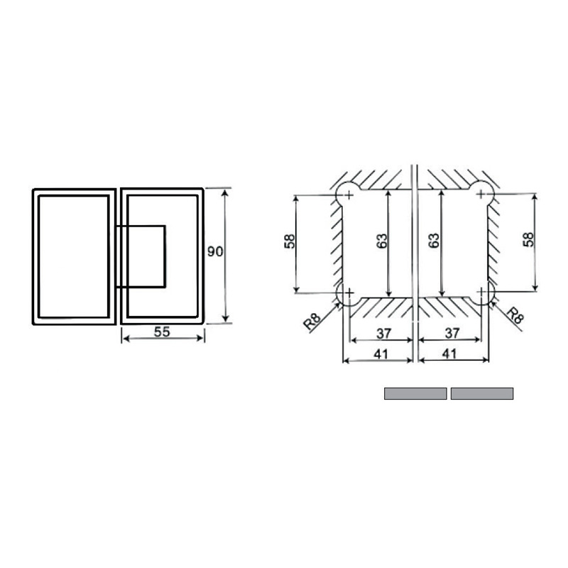 ASH-213-Регулируемые петли для душа