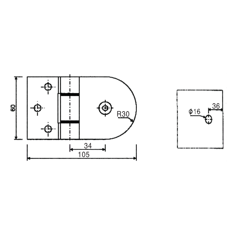 ESH-762-Петли для душевых дверей