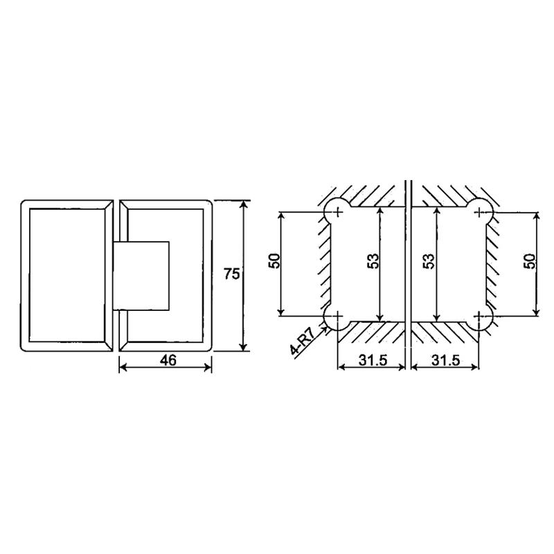ESH-403-Петли для душевых дверей