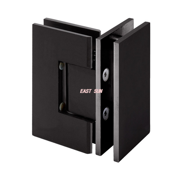 Сверхмощные матовые черные петли для крепления стекла к стеклу под углом 90 градусов