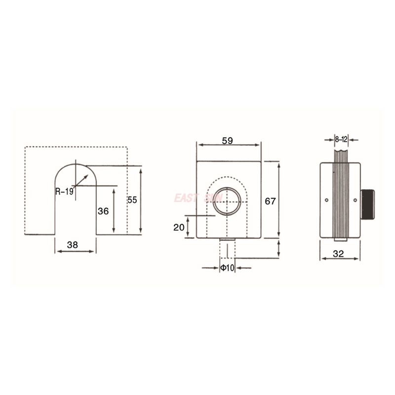 GHL-002-Замки для стеклянных дверей