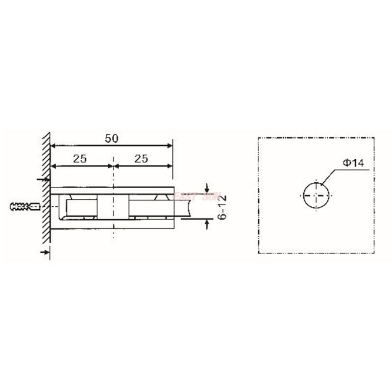 Зажим для стекла с фиксированной панелью без сверления