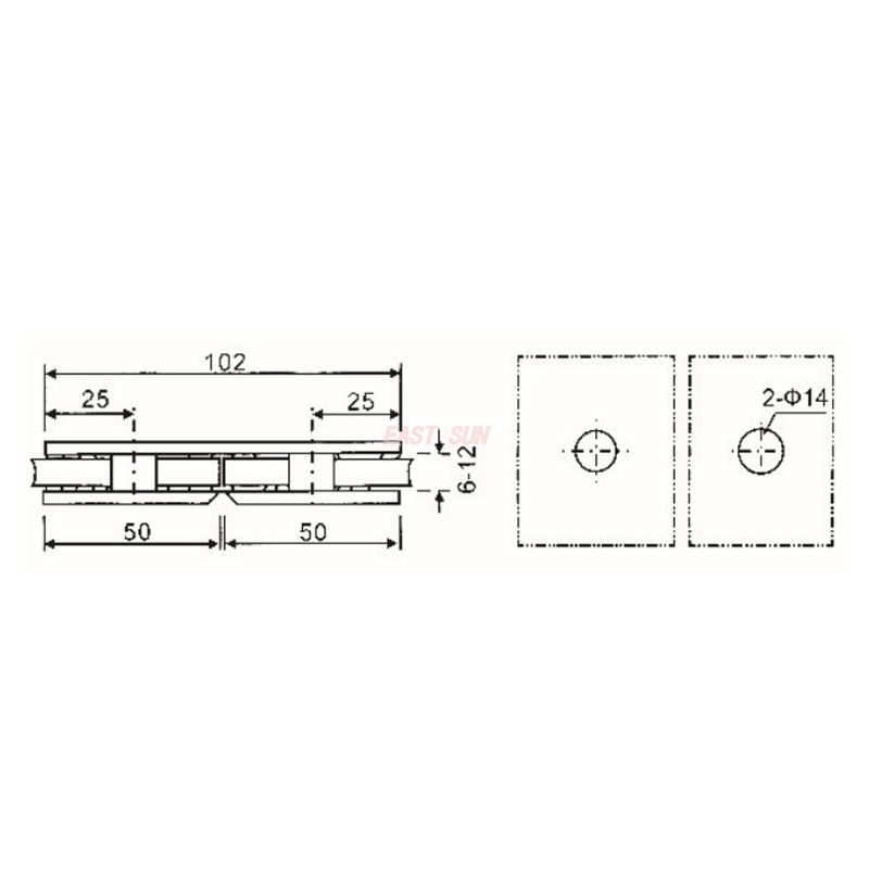 настенный стеклянный зажим 
