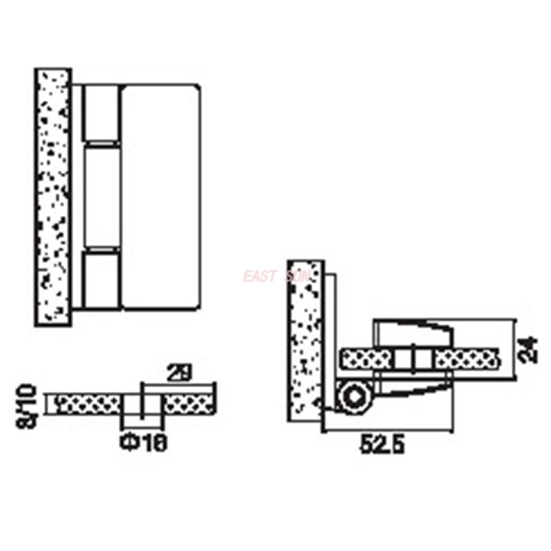 стеклянная душевая дверь на петлях