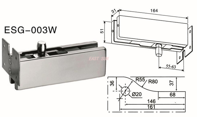 Dorma Patch Фурнитура поворотная дверь ESG-003W