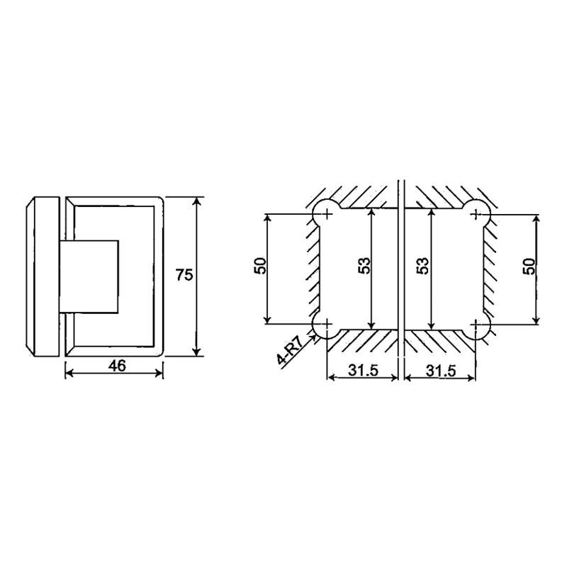 ESH-404-Петли для душевых дверей