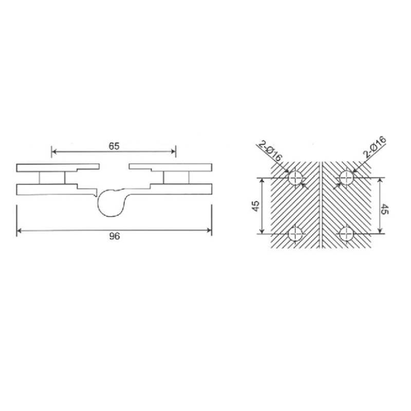 ESH-708-Петли для душевых дверей