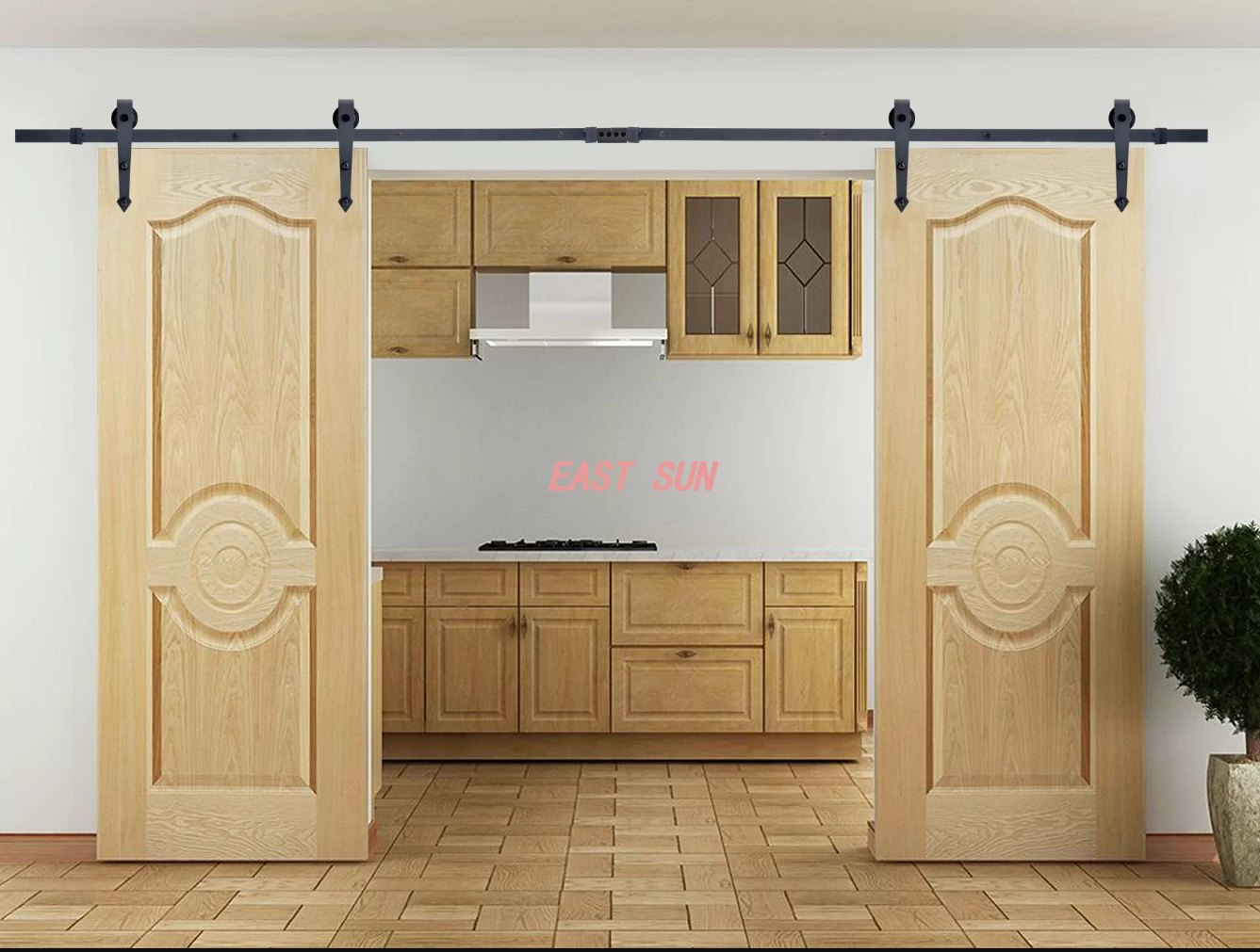 Классический винтажный комплект фурнитуры для раздвижных стандартных двухпутных дверей сарая со стрелкой