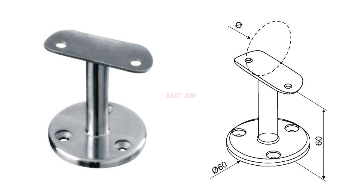 Атласный или зеркальный фиксированный кронштейн для перил, короткие 3 отверстия, настенный кронштейн для перил из нержавеющей стали для лестницы