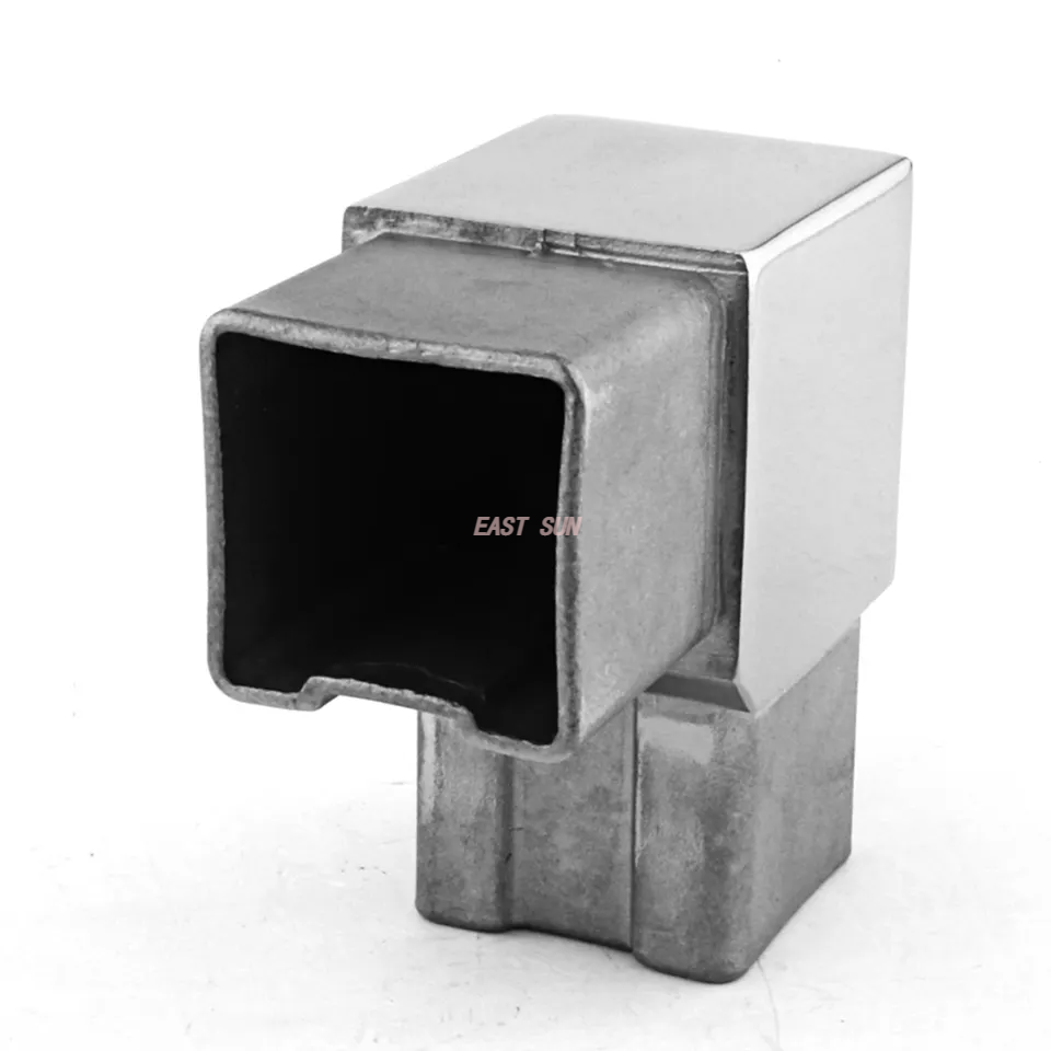 Зеркальная регулируемая латунная гибкая трубная муфта, угловой соединитель для квадратной трубы из нержавеющей стали