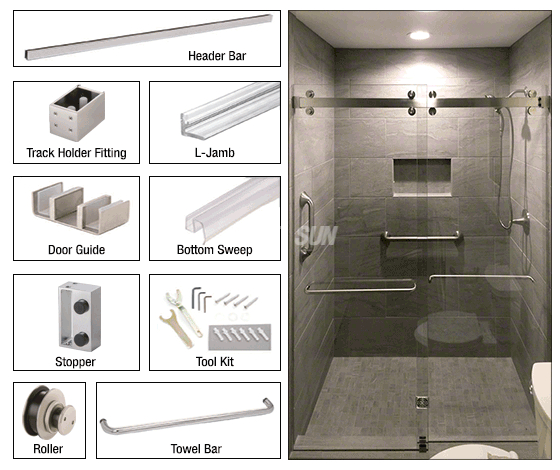 Роскошная 180-градусная система раздвижных душевых дверей серии Cambridge с двумя обходными путями