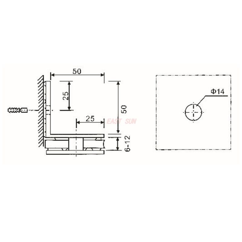зажим для раздвижной стеклянной двери 