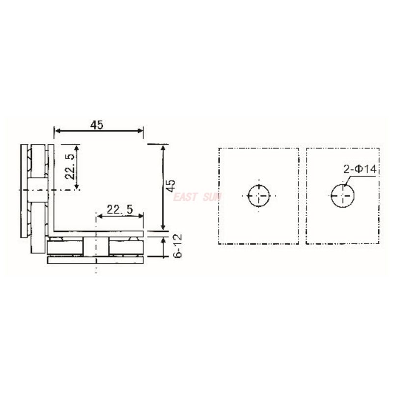 Трехходовой стеклянный зажим