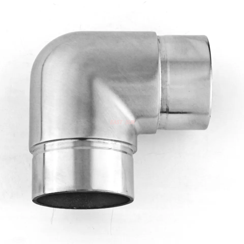 Колено балясин для перил, 2-ходовые фитинги для круглых трубок, соединитель для атласных перил из нержавеющей стали 304, 316