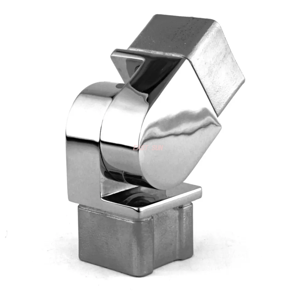 Зеркальное литье, перила для балкона, круглые соединители для перил из нержавеющей стали с квадратной трубкой 304