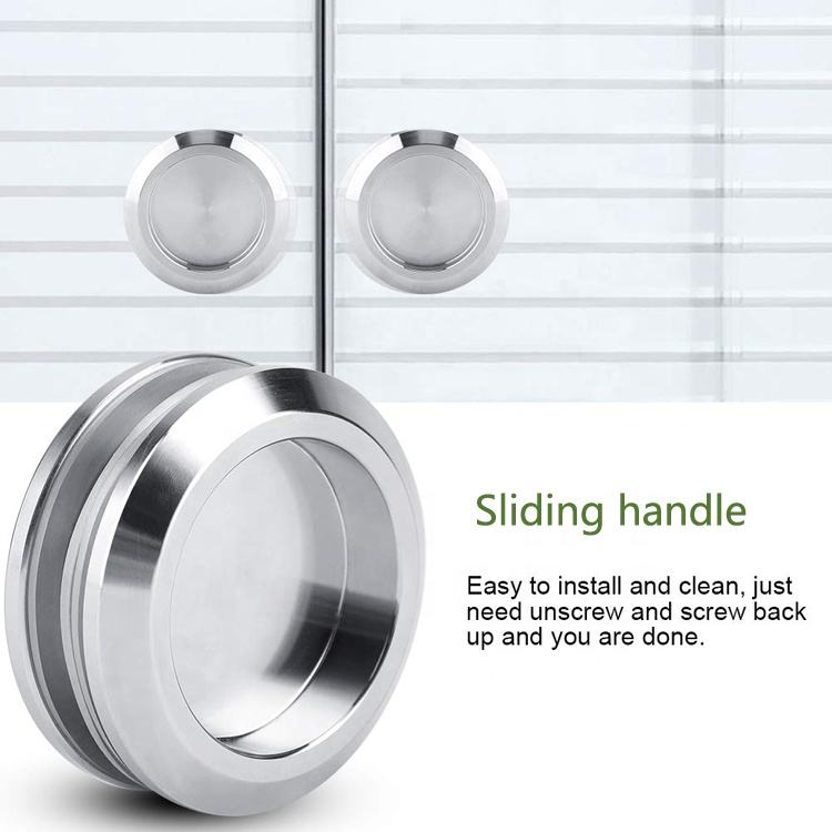 Круглая ручка для дверного пальца из нержавеющей стали, стеклянная тяга для системы раздвижных дверей