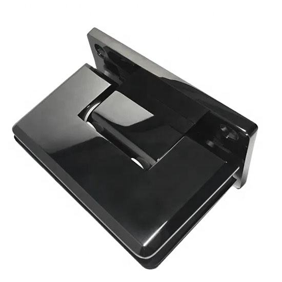 Настенное крепление на 90 градусов, полная задняя панель, безрамная петля для душевой двери, стеклянный кронштейн для стекла толщиной 1/2–3/8 дюйма