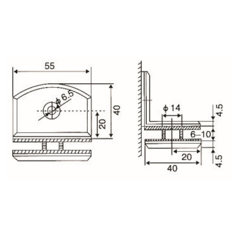 GBA-203-Зажимы для стекла