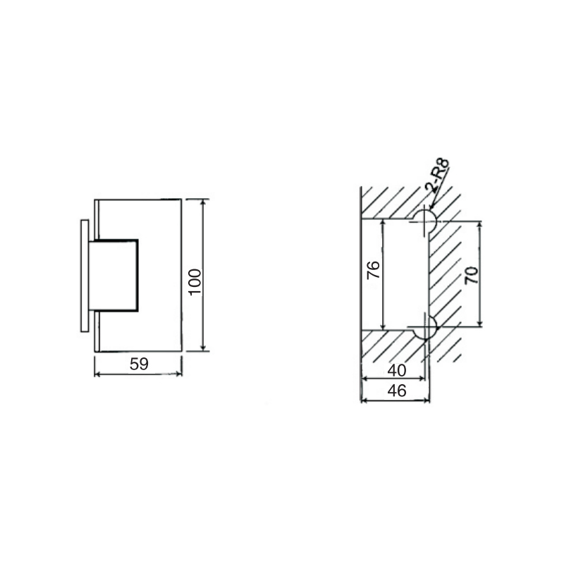 ESH-201BS-Петли для душевых дверей