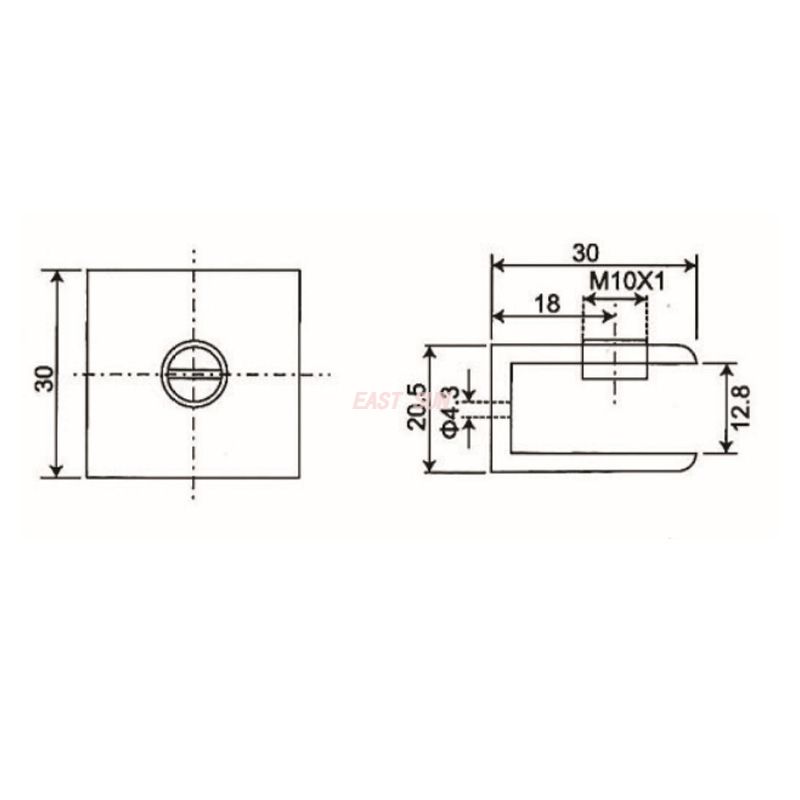 Зажим для стекла на 180 градусов 