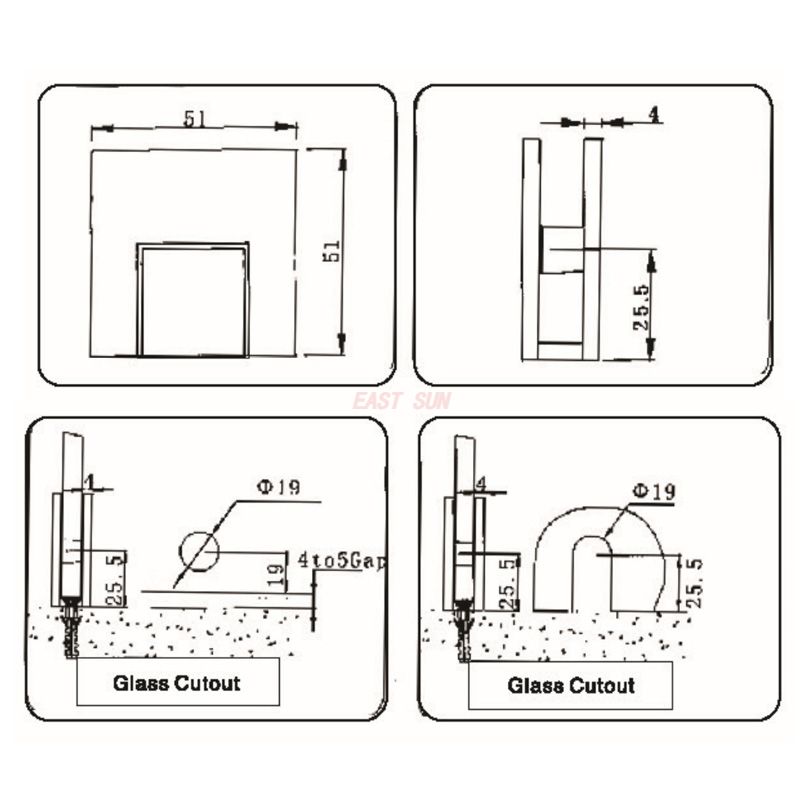 зажим для стеклянной перекладины в ванной комнате