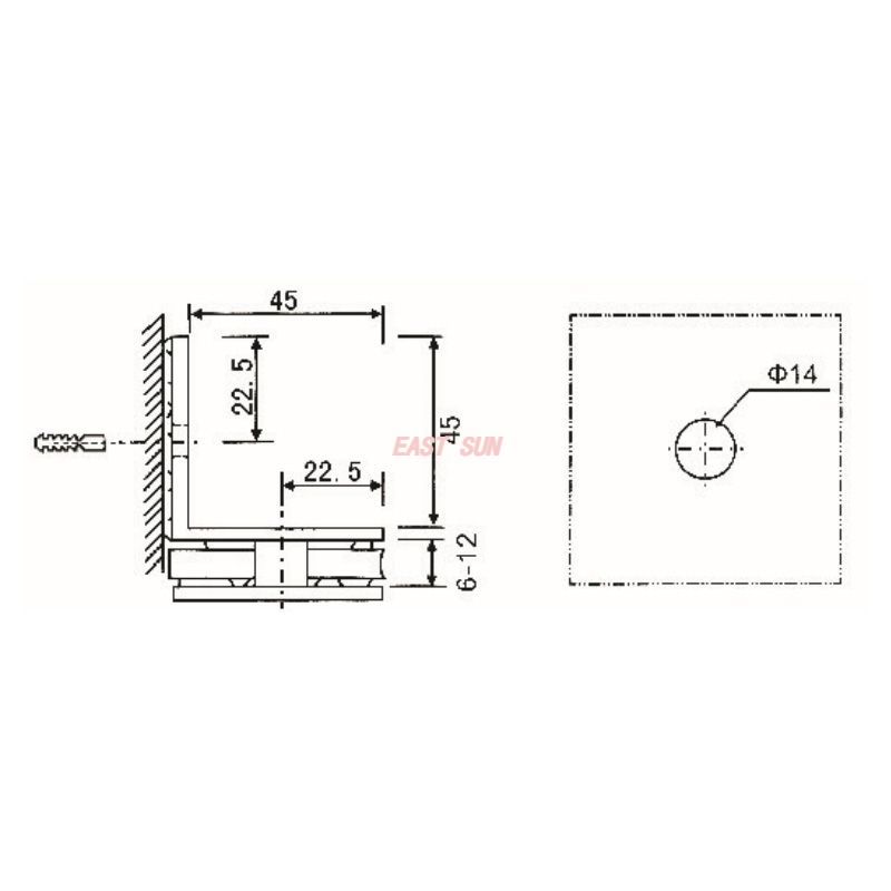 душевые стеклянные зажимы 