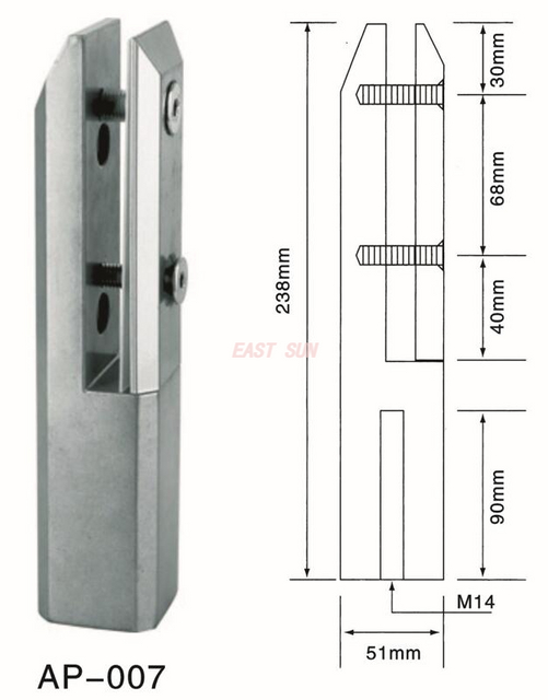 Spigot Duplex 2205 Регулируемый канадский стеклянный патрубок, напольный для ограждения бассейна AP-007