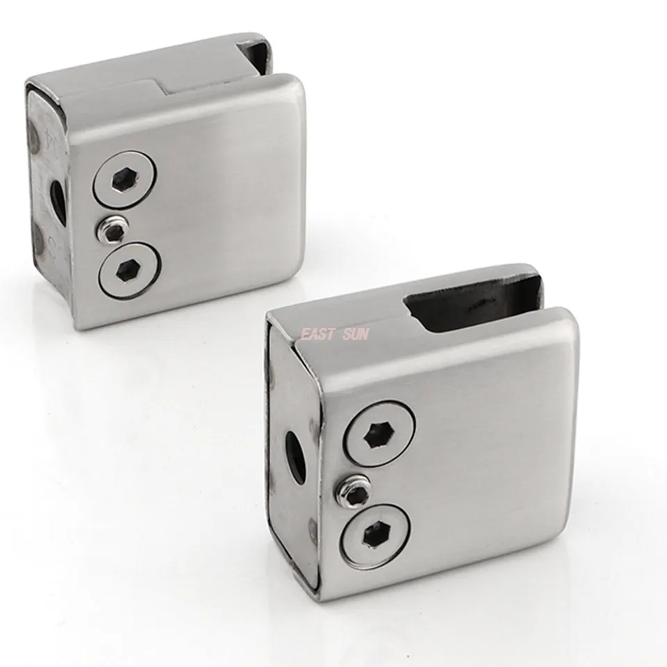  Фурнитура для балюстрады 304 316 Зеркальная отделка Квадратная лестница из нержавеющей стали Стеклянный зажим для перил