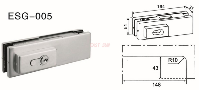 Dorma Patch Фурнитура поворотная дверь ESG-005