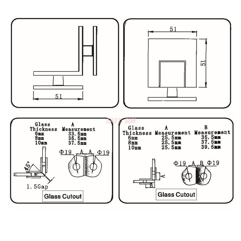 латунный зажим для стекла 