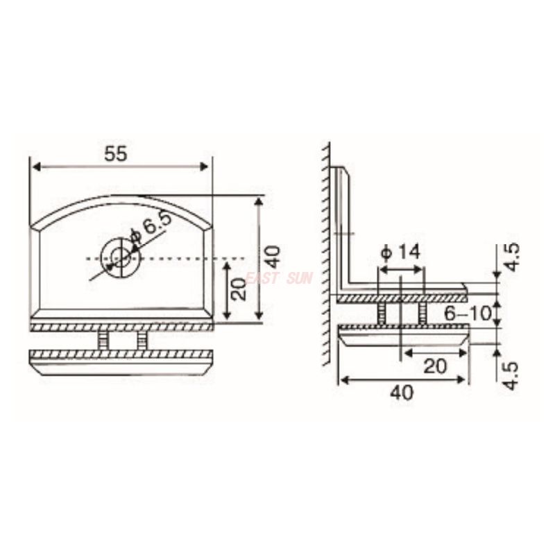 зажимы для краев стекла 
