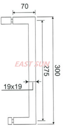 Вешалка для полотенец серии SQ 18 дюймов с квадратной ручкой