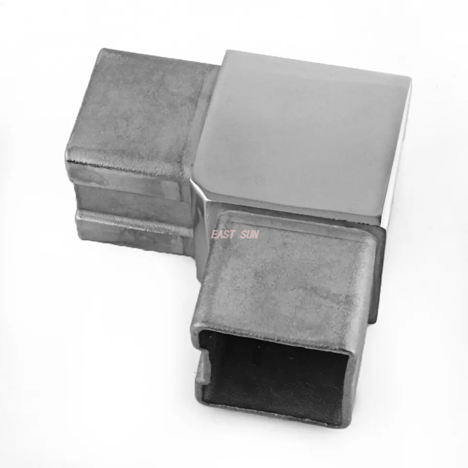 Зеркальная регулируемая латунная гибкая трубная муфта, угловой соединитель для квадратной трубы из нержавеющей стали