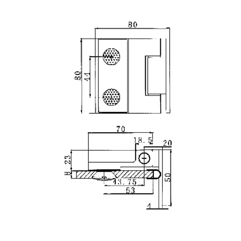 ESH-2001-Петли для душевых дверей