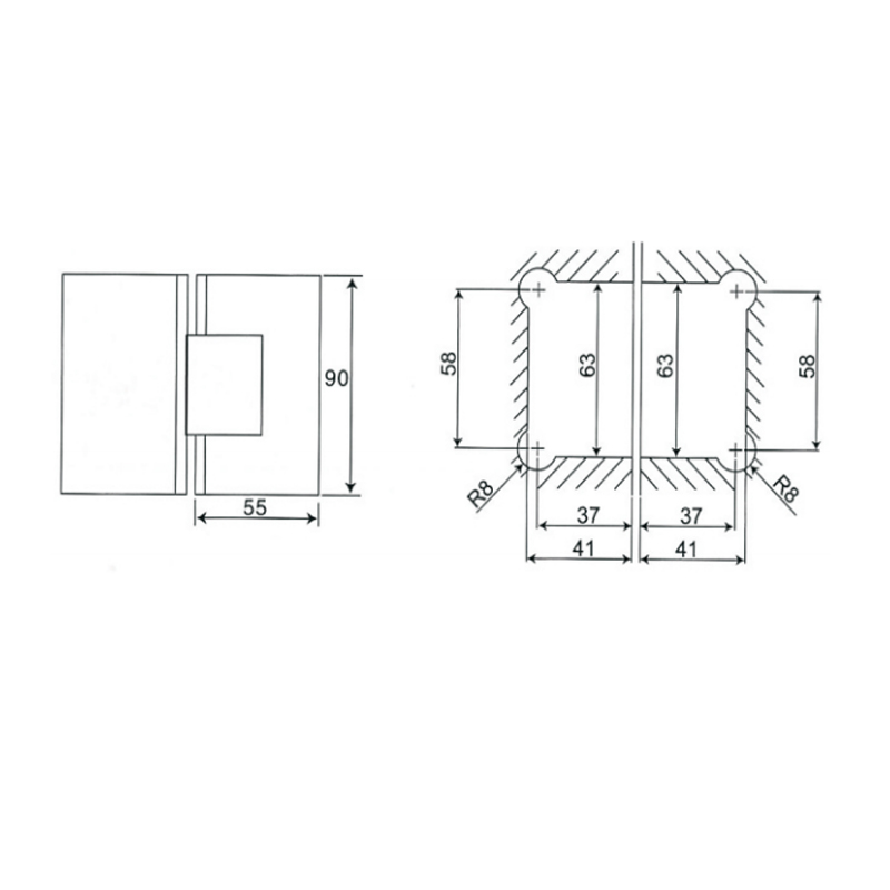 ESH-203-Петли для душевых дверей