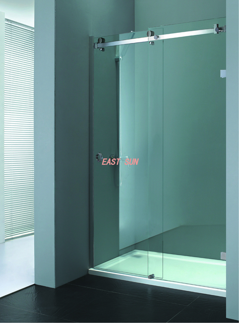 Система раздвижных дверей серии Serenity из матовой нержавеющей стали Deluxe на 180 градусов