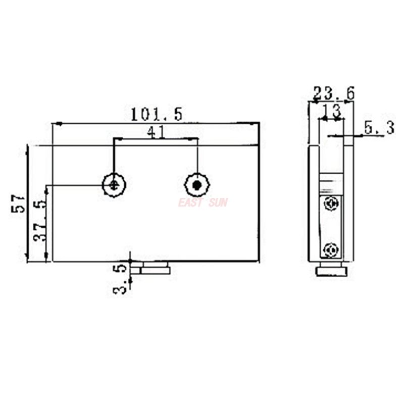 петля для стеклянной двери