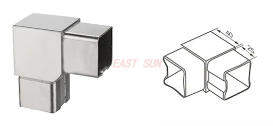 Зеркальная регулируемая латунная гибкая трубная муфта, угловой соединитель для квадратной трубы из нержавеющей стали