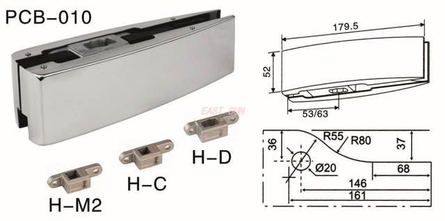 Накладная фурнитура для поворотной двери Dorma PCB-010