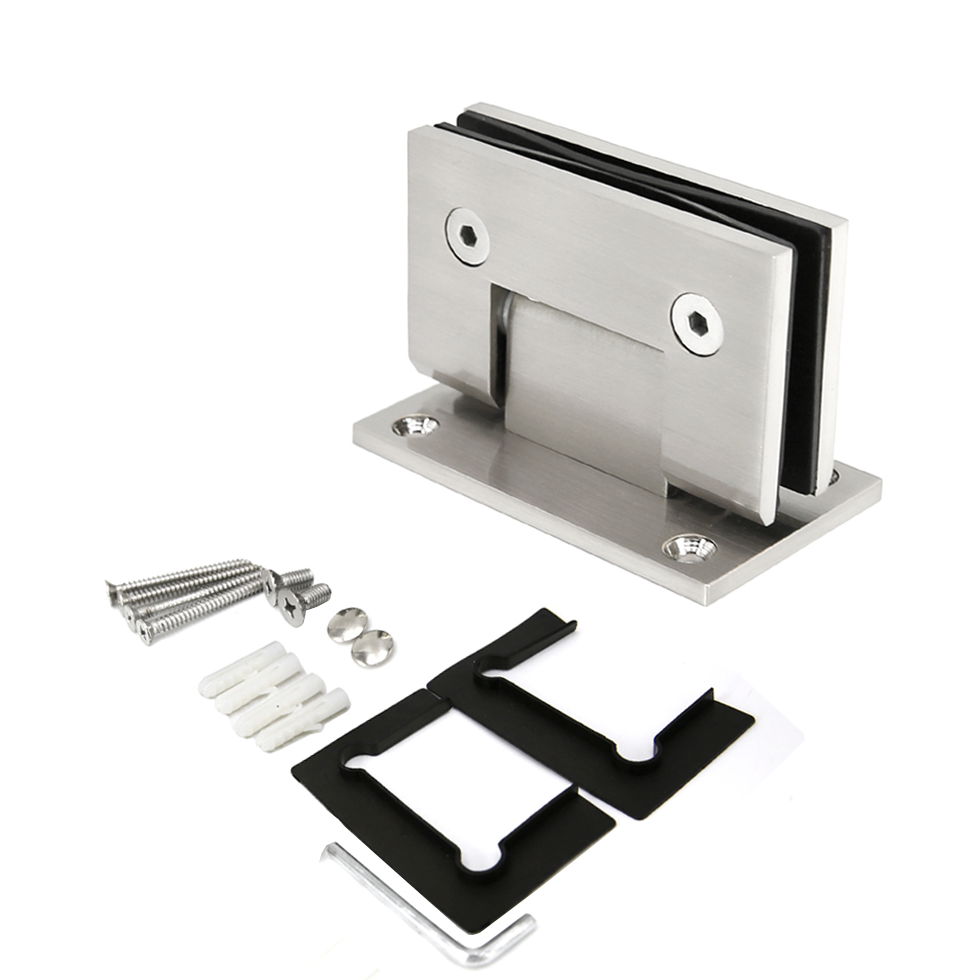 Отделка кистью Стена под углом 90 градусов к петле для стеклянной душевой двери для стекла толщиной 1/2–3/8 дюйма 